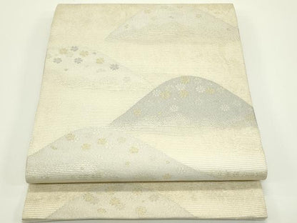 平和屋着物＊夏物　九寸開き名古屋帯　遠山花文　金銀糸　正絹　逸品　CABJ1984rv