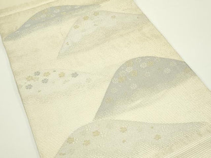 平和屋着物＊夏物　九寸開き名古屋帯　遠山花文　金銀糸　正絹　逸品　CABJ1984rv