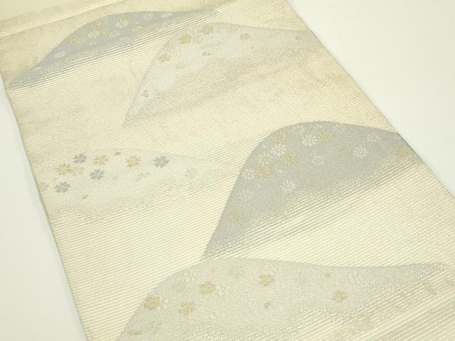 平和屋着物＊夏物　九寸開き名古屋帯　遠山花文　金銀糸　正絹　逸品　CABJ1984rv