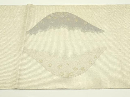 平和屋着物＊夏物　九寸開き名古屋帯　遠山花文　金銀糸　正絹　逸品　CABJ1984rv