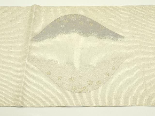 平和屋着物＊夏物　九寸開き名古屋帯　遠山花文　金銀糸　正絹　逸品　CABJ1984rv