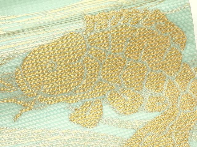 平和屋着物＊夏物　九寸開き名古屋帯　荒磯　金銀糸　正絹　逸品　CABJ1988rv