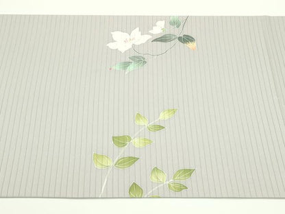 平和屋着物＊夏物　絽塩瀬　九寸開き名古屋帯　作家物　友禅　草花文　正絹　逸品　CABJ1995rv