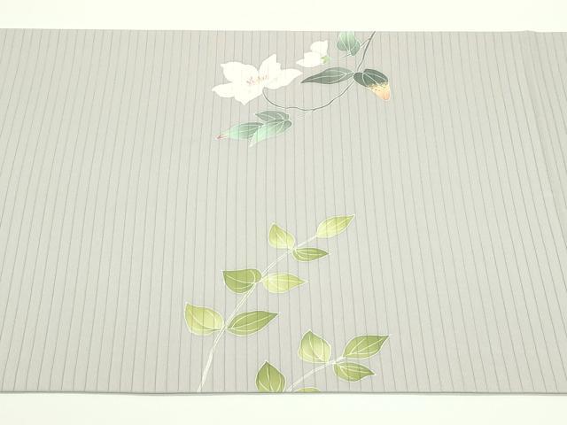 平和屋着物＊夏物　絽塩瀬　九寸開き名古屋帯　作家物　友禅　草花文　正絹　逸品　CABJ1995rv
