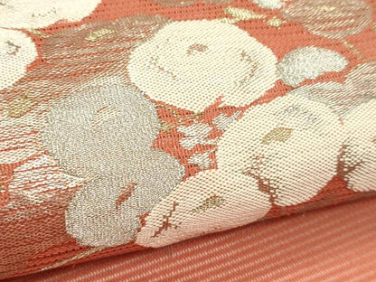 平和屋着物＊夏物　九寸開き名古屋帯　菊　金銀糸　正絹　逸品　CABJ1997rv