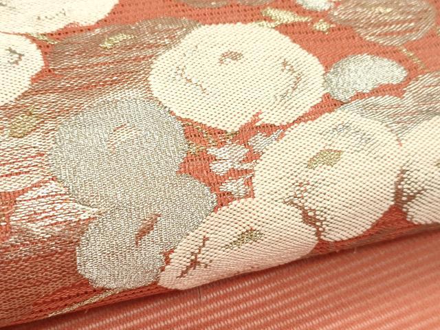 平和屋着物＊夏物　九寸開き名古屋帯　菊　金銀糸　正絹　逸品　CABJ1997rv