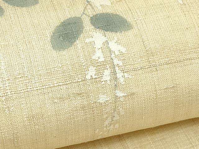 平和屋着物＊夏物　九寸開き名古屋帯　紬地　萩　銀彩　正絹　逸品　CABJ1998rv