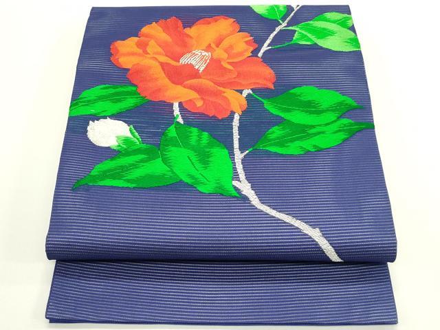 平和屋着物＊夏物　九寸開き名古屋帯　枝花文　銀糸　正絹　逸品　CABJ1999rv
