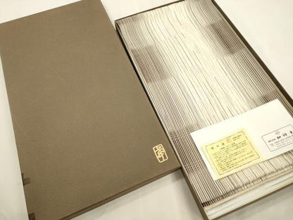平和屋着物●西陣の名門　加納幸謹製　六通柄袋帯　縞　金糸　共箱付き　正絹　逸品　CABJ2003dy