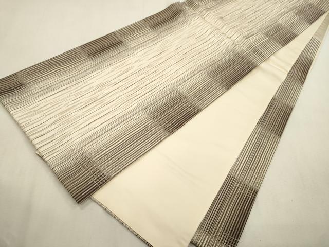 平和屋着物●西陣の名門　加納幸謹製　六通柄袋帯　縞　金糸　共箱付き　正絹　逸品　CABJ2003dy