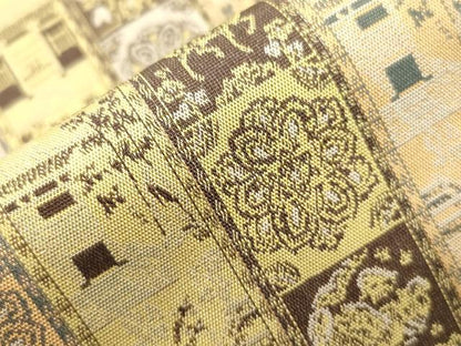 平和屋着物●男性　両面　角帯　動物草花間道　正絹　逸品　CABJ2006dy