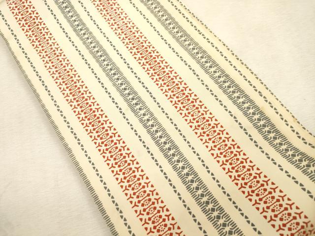 平和屋着物●半幅帯　幾何学間道　正絹　逸品　CABJ2019dy