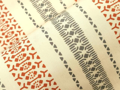 平和屋着物●半幅帯　幾何学間道　正絹　逸品　CABJ2019dy