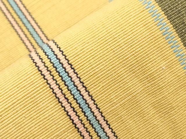 平和屋着物●沖縄県伝統工芸品　八重山ミンサー　手織り　半幅帯　間道　一重帯　綿　逸品　CABJ2021dy