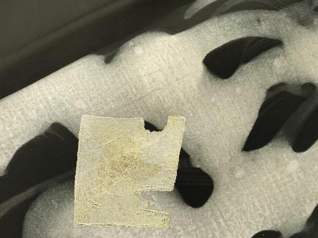平和屋着物●塩瀬　九寸名古屋帯　ろうけつ染め　破れ色紙霞文　黒地　金彩　正絹　逸品　CABJ2028dy