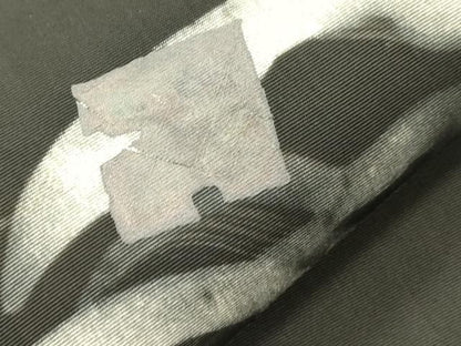 平和屋着物●塩瀬　九寸名古屋帯　ろうけつ染め　破れ色紙霞文　黒地　金彩　正絹　逸品　CABJ2028dy