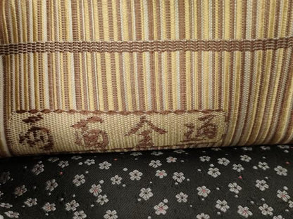 平和屋着物●両面　全通柄　京袋帯　舞梅　縞　正絹　逸品　CABJ2033dy