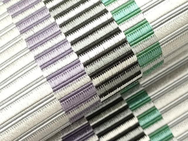 平和屋着物●本場筑前博多織　八寸名古屋帯　縞　正絹　逸品　CABJ2039dy