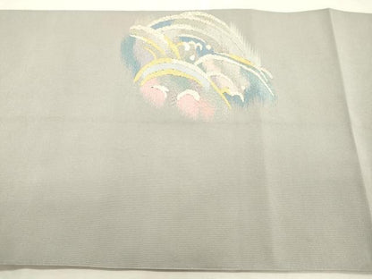 平和屋着物●西陣　一秀織物　爪掻き本綴れ　八寸名古屋帯　立波文　金銀糸　正絹　逸品　CABJ2043dy