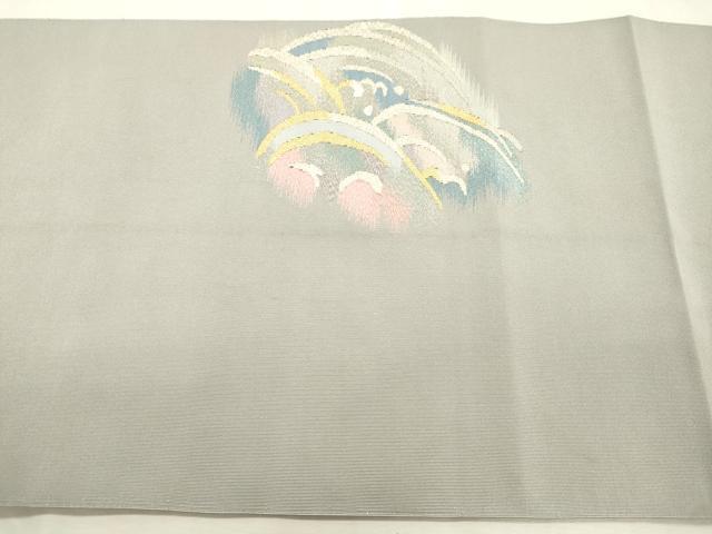 平和屋着物●西陣　一秀織物　爪掻き本綴れ　八寸名古屋帯　立波文　金銀糸　正絹　逸品　CABJ2043dy