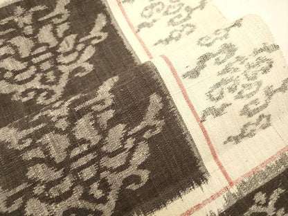 平和屋着物●八寸名古屋帯　紬地　幾何学花文　正絹　逸品　CABJ2049dy