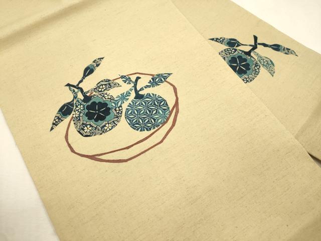 平和屋着物●内山晴祥　手描き　九寸名古屋帯　紬地　成り物　正絹　逸品　CABJ2050dy