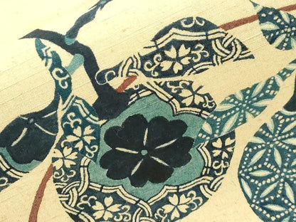 平和屋着物●内山晴祥　手描き　九寸名古屋帯　紬地　成り物　正絹　逸品　CABJ2050dy
