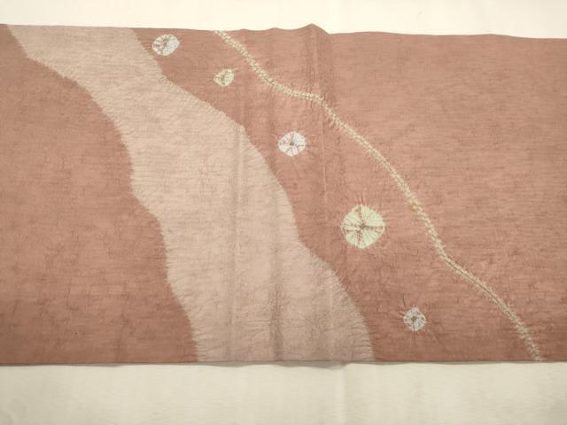 平和屋着物●九寸名古屋帯　松葉仕立て　絞り　幾何学文　正絹　逸品　CABJ2052dy