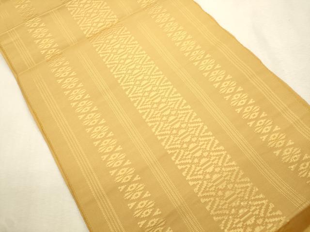 平和屋着物●本場筑前博多織　八寸名古屋帯　献上　黄朽葉色　正絹　逸品　CABJ2053dy