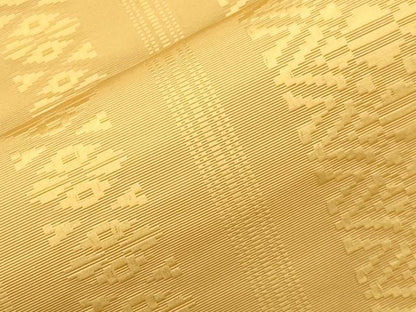 平和屋着物●本場筑前博多織　八寸名古屋帯　献上　黄朽葉色　正絹　逸品　CABJ2053dy