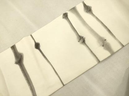 平和屋着物●塩瀬　九寸名古屋帯　作家物　手描き　笹竹文　正絹　逸品　CABJ2056dy