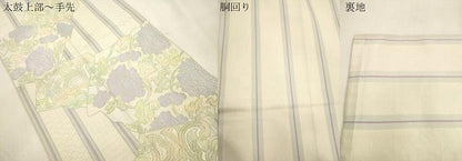 平和屋着物●本場筑前博多織　八寸名古屋帯　更紗花文　正絹　逸品　CABJ2057dy