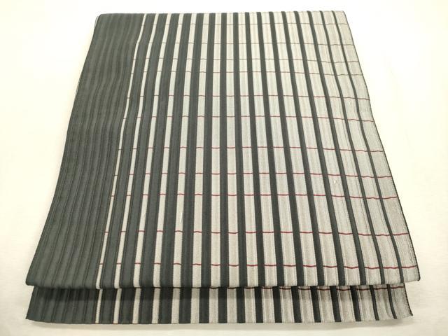 平和屋着物●本場筑前博多織　八寸名古屋帯　間道　正絹　逸品　CABJ2059dy