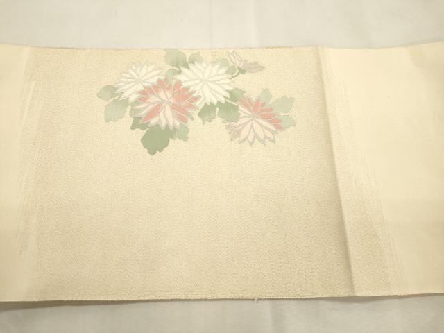 平和屋着物●爪掻き本綴れ　西陣　八寸名古屋帯　草花文　証紙付き　正絹　逸品　CABJ2061dy