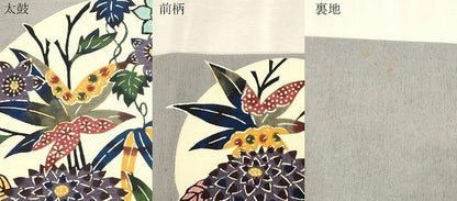 平和屋着物●九寸名古屋帯　本場琉球紅型　紬地　草花文　正絹　逸品　CABJ2062dy