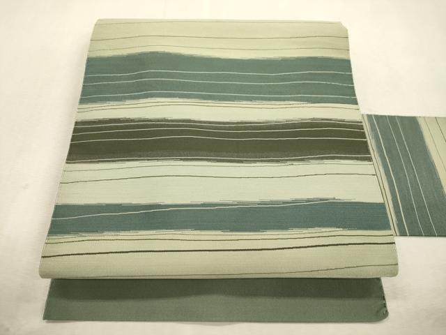 平和屋着物●爪掻き本綴れ　八寸名古屋帯　横段文　正絹　逸品　CABJ2064dy