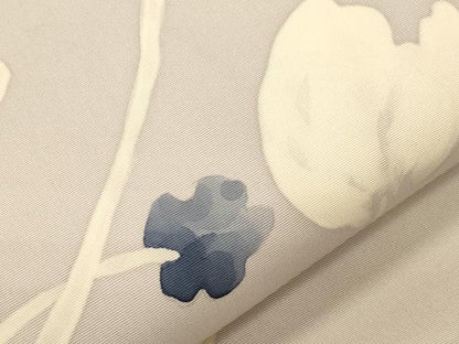 平和屋着物●塩瀬　九寸名古屋帯　ろうけつ染め　草花文　金彩　正絹　逸品　CABJ2065dy