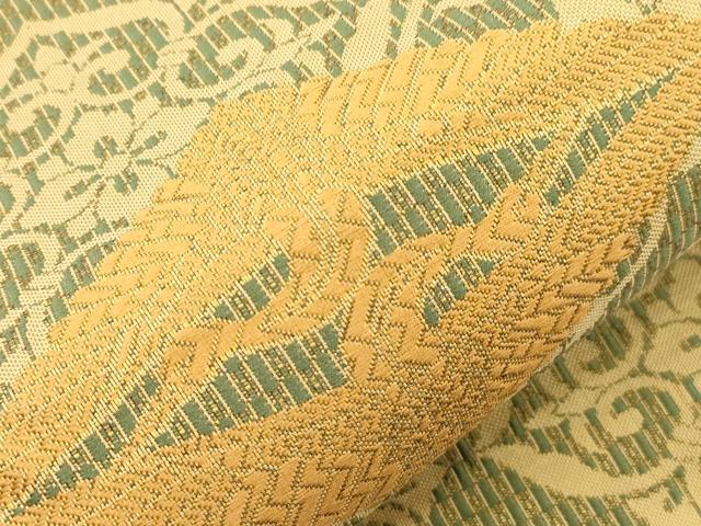 平和屋着物●六通柄袋帯　双鶴葡萄蔦の葉文　正絹　逸品　未使用　CABJ2071dy