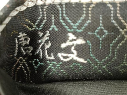 平和屋着物●六通柄袋帯　輪奈織　唐花文　黒地　正絹　逸品　CABJ2074dy