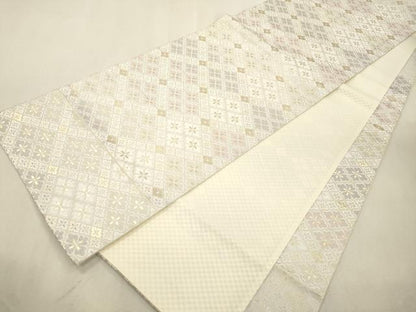平和屋着物●西陣　袋帯　螺鈿箔　菱花文　金糸　やまと誂製　正絹　逸品　CABJ2075dy