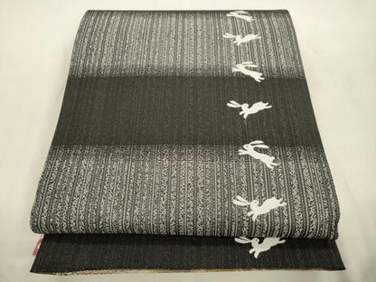 平和屋着物●両面　両方向　全通柄袋帯　絞り　流水舞花文　金通し地　正絹　逸品　未使用　CABJ2079dy