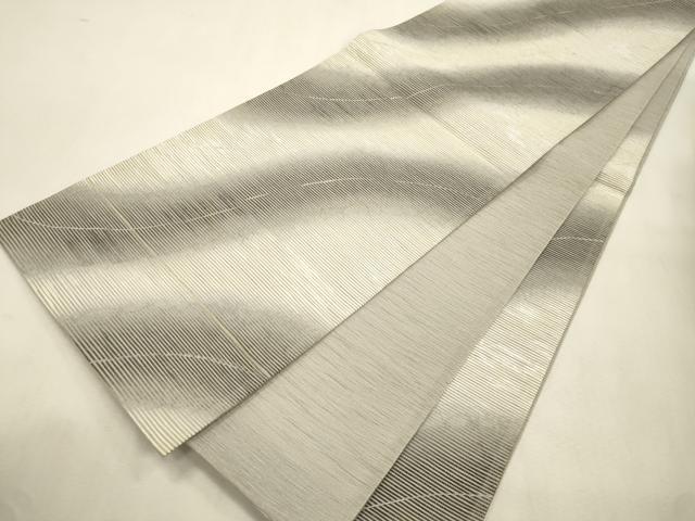 平和屋着物●六通柄袋帯　紙布　霞文　銀糸　手もみ引箔　正絹　逸品　未使用　CABJ2085dy