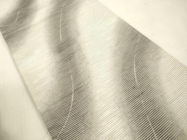 平和屋着物●六通柄袋帯　紙布　霞文　銀糸　手もみ引箔　正絹　逸品　未使用　CABJ2085dy