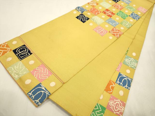 平和屋着物●龍村平蔵製　太鼓柄　本袋帯　京袋帯　石畳錦　正絹　逸品　CABJ2087dy