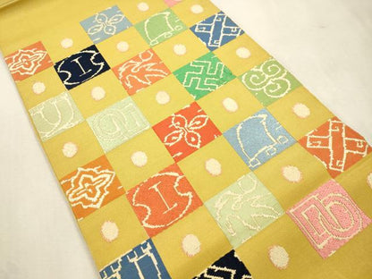 平和屋着物●龍村平蔵製　太鼓柄　本袋帯　京袋帯　石畳錦　正絹　逸品　CABJ2087dy