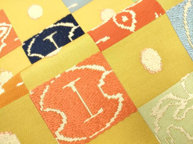 平和屋着物●龍村平蔵製　太鼓柄　本袋帯　京袋帯　石畳錦　正絹　逸品　CABJ2087dy