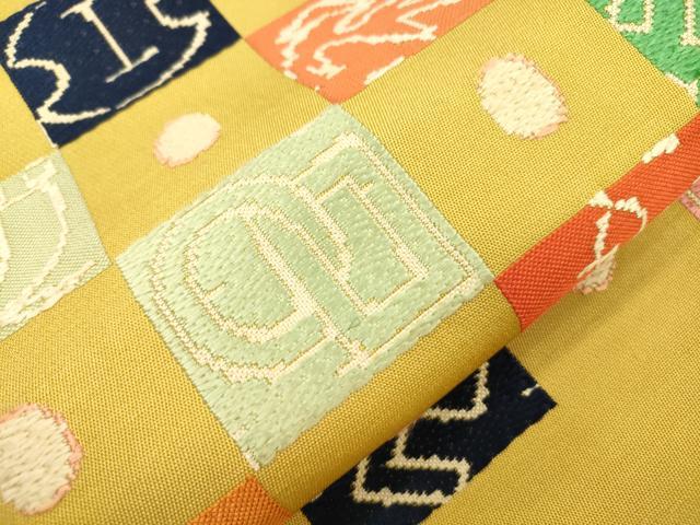 平和屋着物●龍村平蔵製　太鼓柄　本袋帯　京袋帯　石畳錦　正絹　逸品　CABJ2087dy