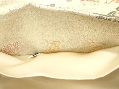 平和屋着物●「美しいキモノ」お馴染みのメーカー となみ織物 日本画家 三輪晃勢 六通柄袋帯 草花文 金糸 銀座おおぎ屋扱い CABJ2091dy