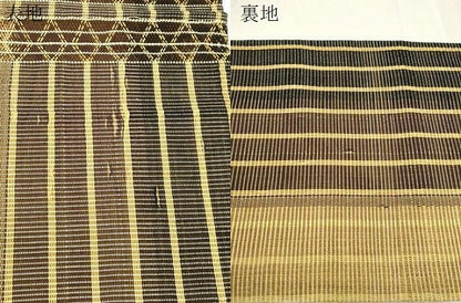 平和屋着物▽六通柄袋帯　スリーシーズン　春夏秋　組織　菱横段文　正絹　逸品　CABJ2101dy