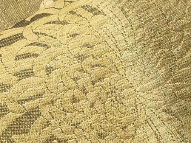 平和屋着物▽両面　全通柄袋帯　スリーシーズン　春夏秋　乱菊　金糸　正絹　逸品　CABJ2102dy